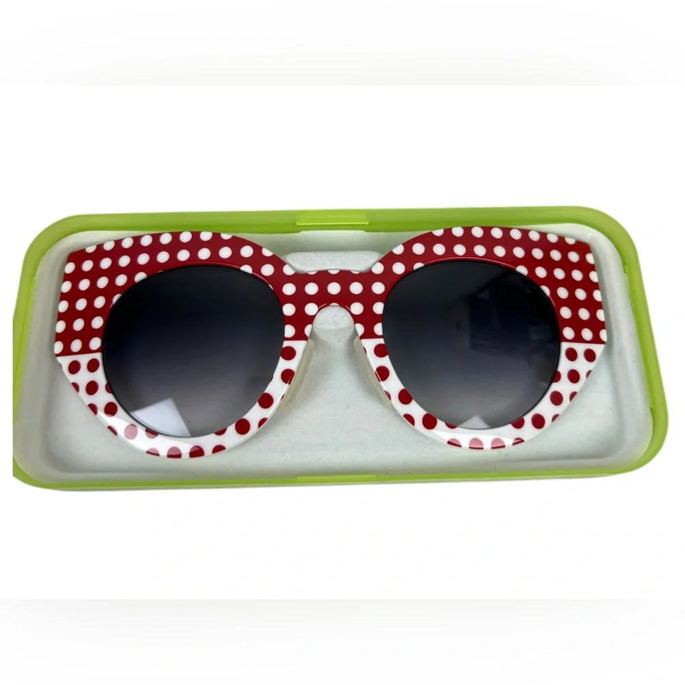 Swatch Womens Sunglasses Eyes Frame Only Snap On Red White Dots Made In Slovenia