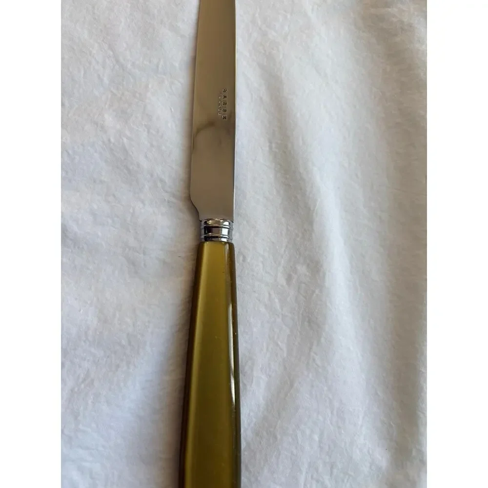 NEW Sabre Paris Icône Olive Dinner Knife 18/10 Stainless Acrylic