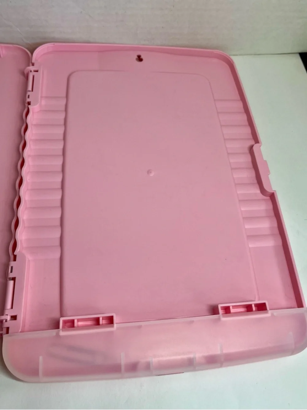 PINK BREAST CANCER AWARENESS CLIPBOARD STORAGE HARD CASE (9 1/2 x 14)