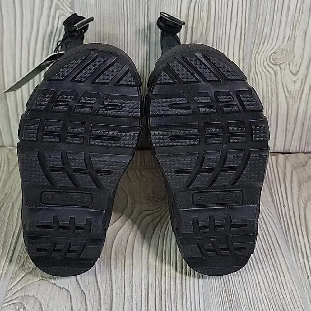 Sorel Flurry Toddler Size 9 Black & Green Waterproof Winter Snow Boots NEW