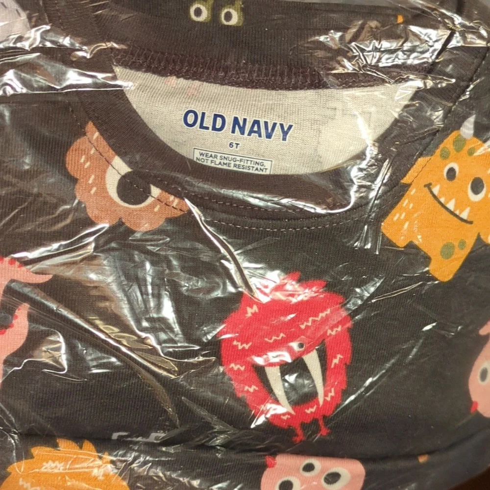 NWT 6T Old Navy Monster Pajama Set Cotton Gender-Neutral Spooky