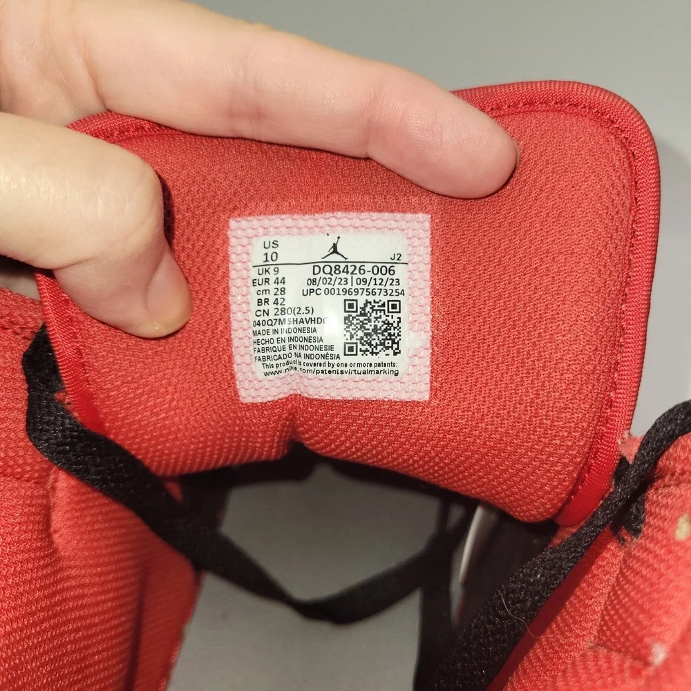 Nike Air Jordan 1 Mid Cement Grey Red Black DQ8426-006 Mens 10 Basketball Shoes
