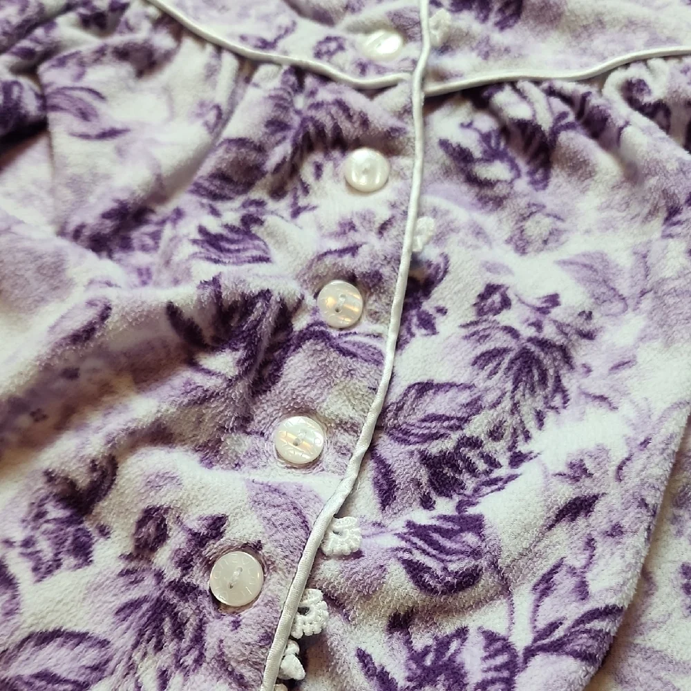 LANZ OF SALZBURG | Lavender Floral Long-Sleeve Traditional Modest‎ Nightgown | S