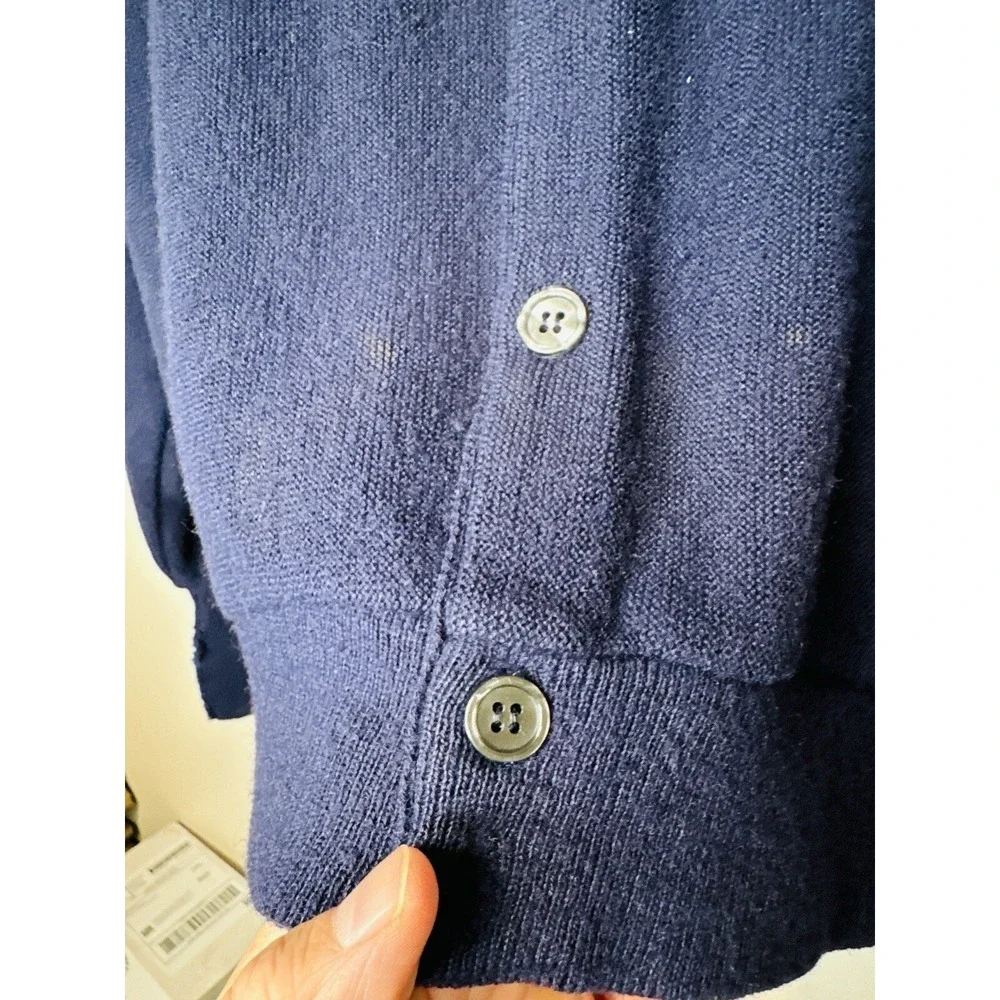 Vintage Lacoste Izod Cardigan Sweater Mens M Navy Blue Button Front Croc