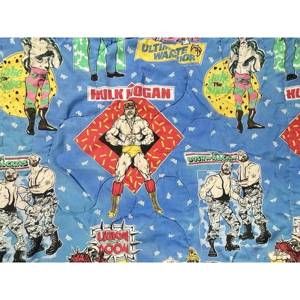 Vtg 1991 WWF Wrestling Legends Duvet Cover Hulk Hogan Jake The Snake Macho King
