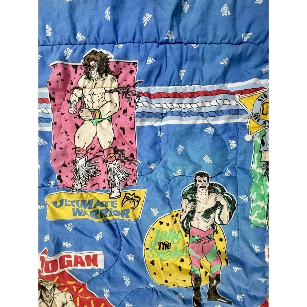 Vtg 1991 WWF Wrestling Legends Duvet Cover Hulk Hogan Jake The Snake Macho King