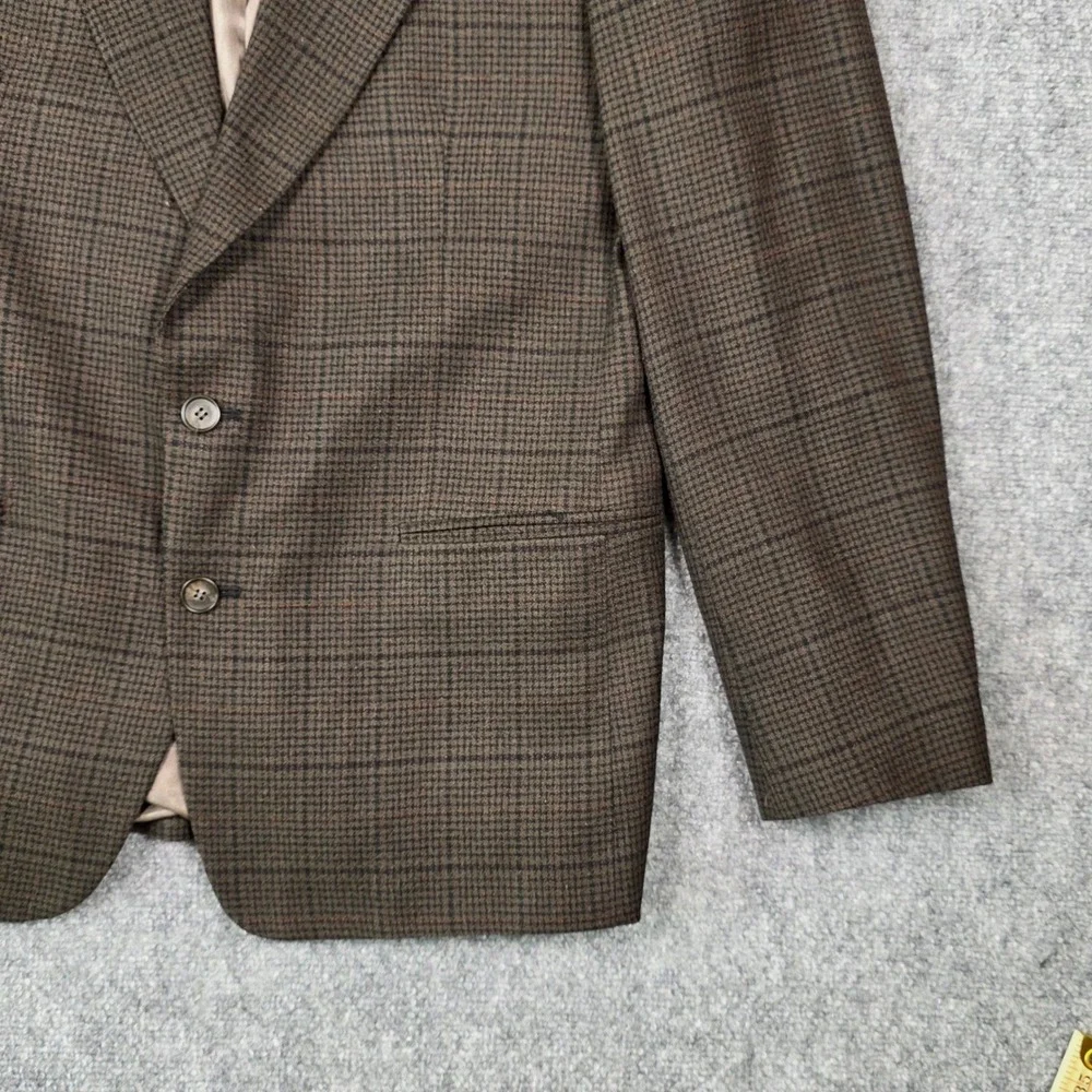 Vintage Givenchy Monsieur Blazer Men 40R Wool Plaid Check Luxury Designer Jacket
