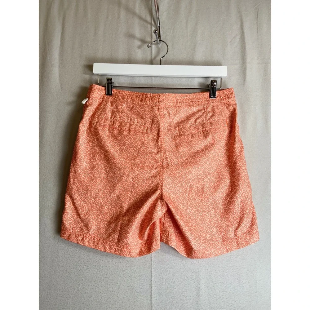 Original Penguin Mens Coral Orange Floral Swim Trunks Board Shorts Size 30