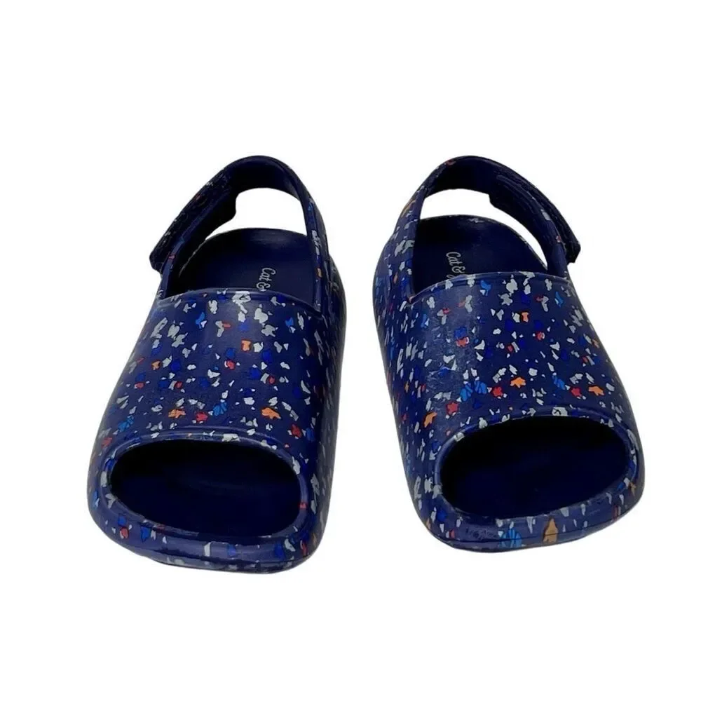 Cat & Jack Wynne Footbed Foam Sandal‎ sz 9 Blue Dot Toddler