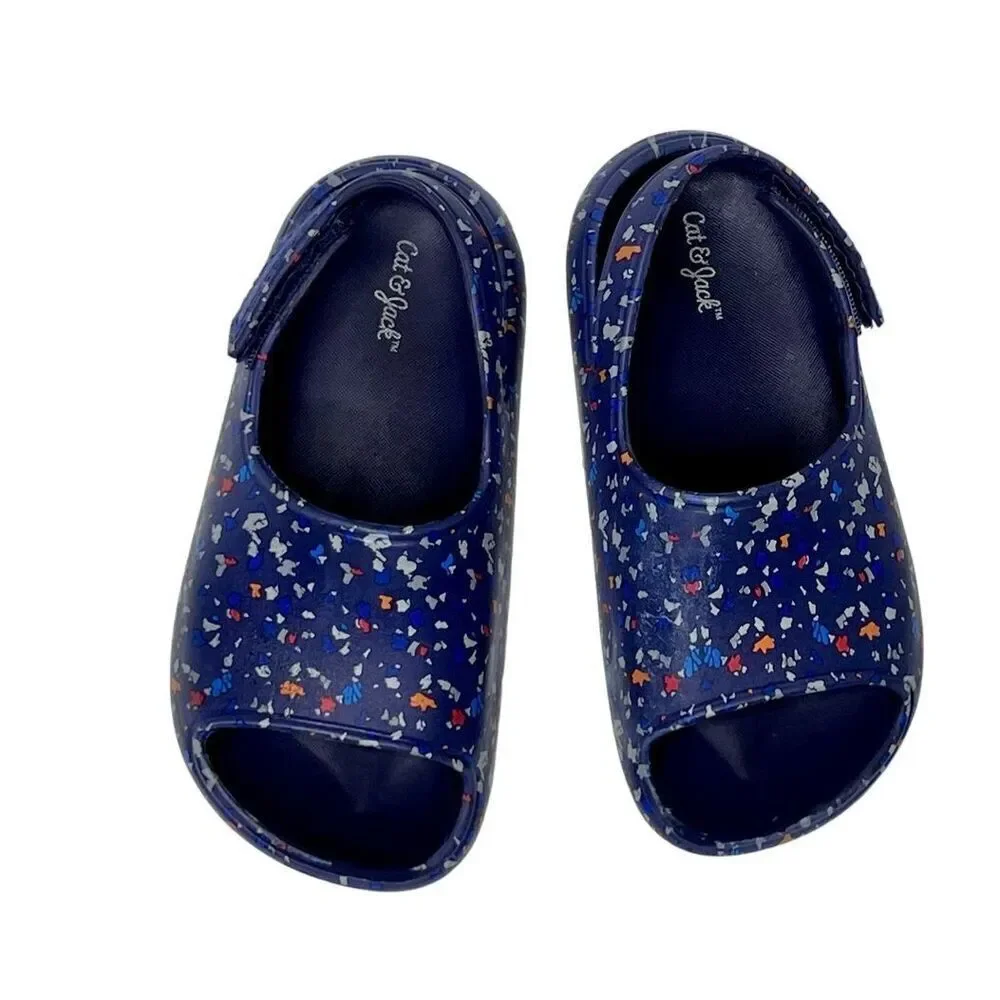 Cat & Jack Wynne Footbed Foam Sandal‎ sz 9 Blue Dot Toddler