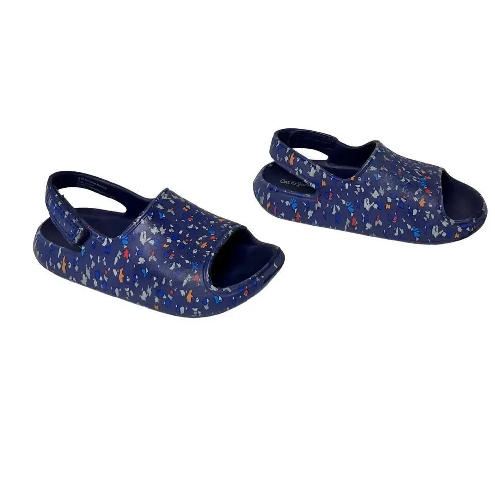 Cat & Jack Wynne Footbed Foam Sandal‎ sz 9 Blue Dot Toddler