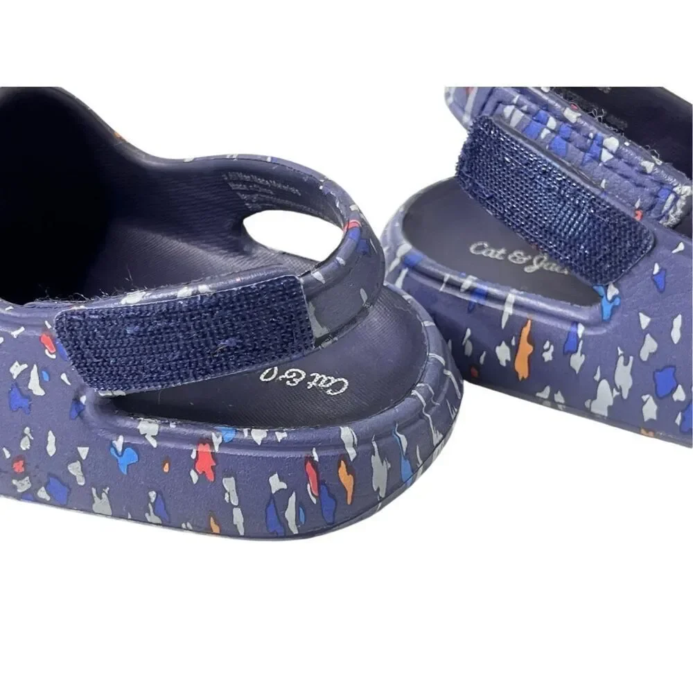 Cat & Jack Wynne Footbed Foam Sandal‎ sz 9 Blue Dot Toddler