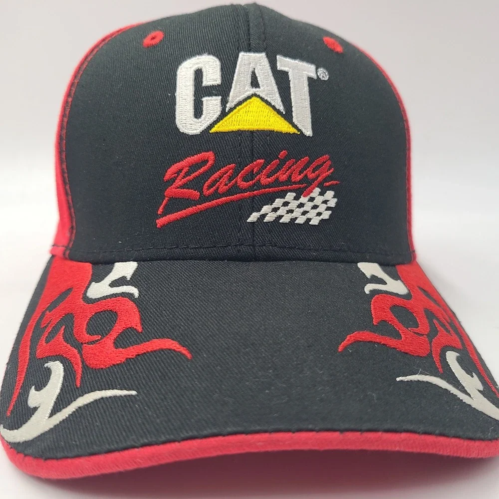 Ryan Newman Hat Adjustable CAT Racing Black Red NASCAR #31‎ Flames Casual Men