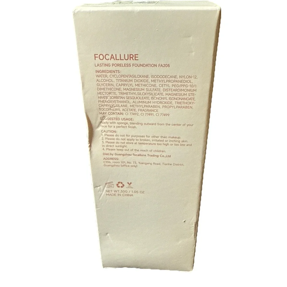 Focallure Poreless Lasting Poreless Foundation - YL23 FA205 -‎ 1.05 oz / 30 g