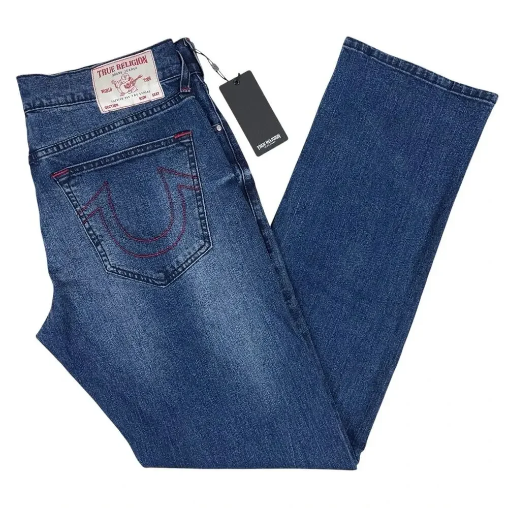 True Religion Ricky Relaxed Straight Jean Dark Indigo 700077 Men's $159 38 x 34