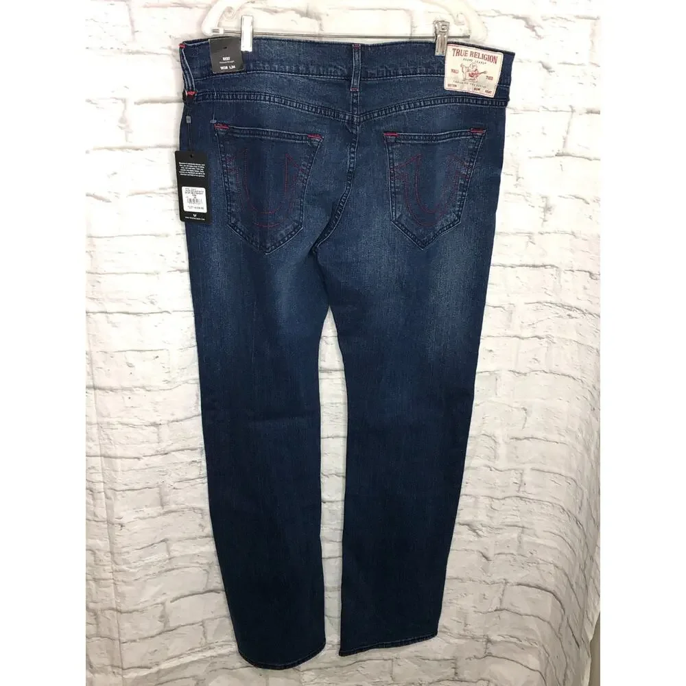 True Religion Ricky Relaxed Straight Jean Dark Indigo 700077 Men's $159 38 x 34
