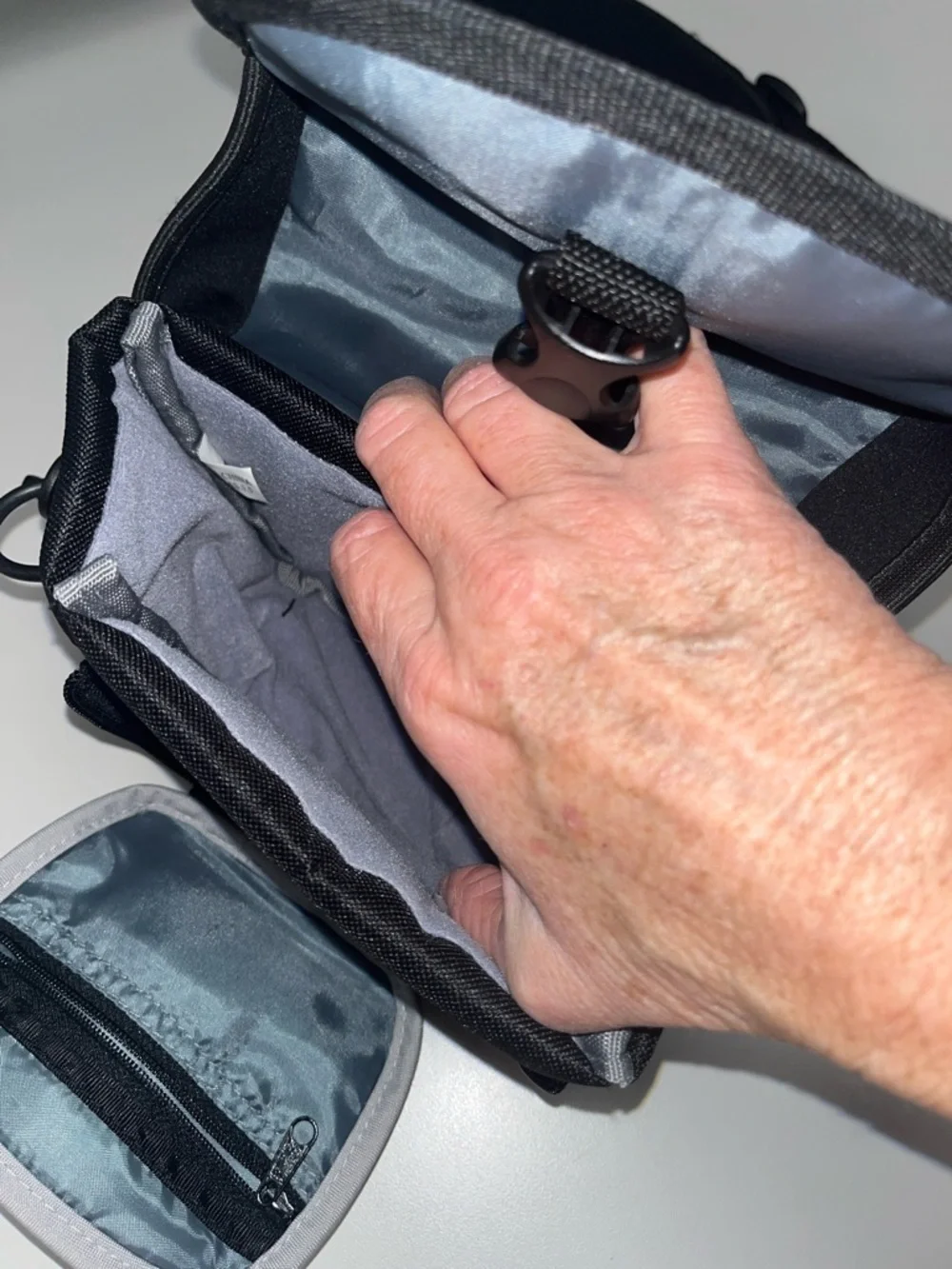 Samsonite Black and Gray Camera Crossbody Bag
