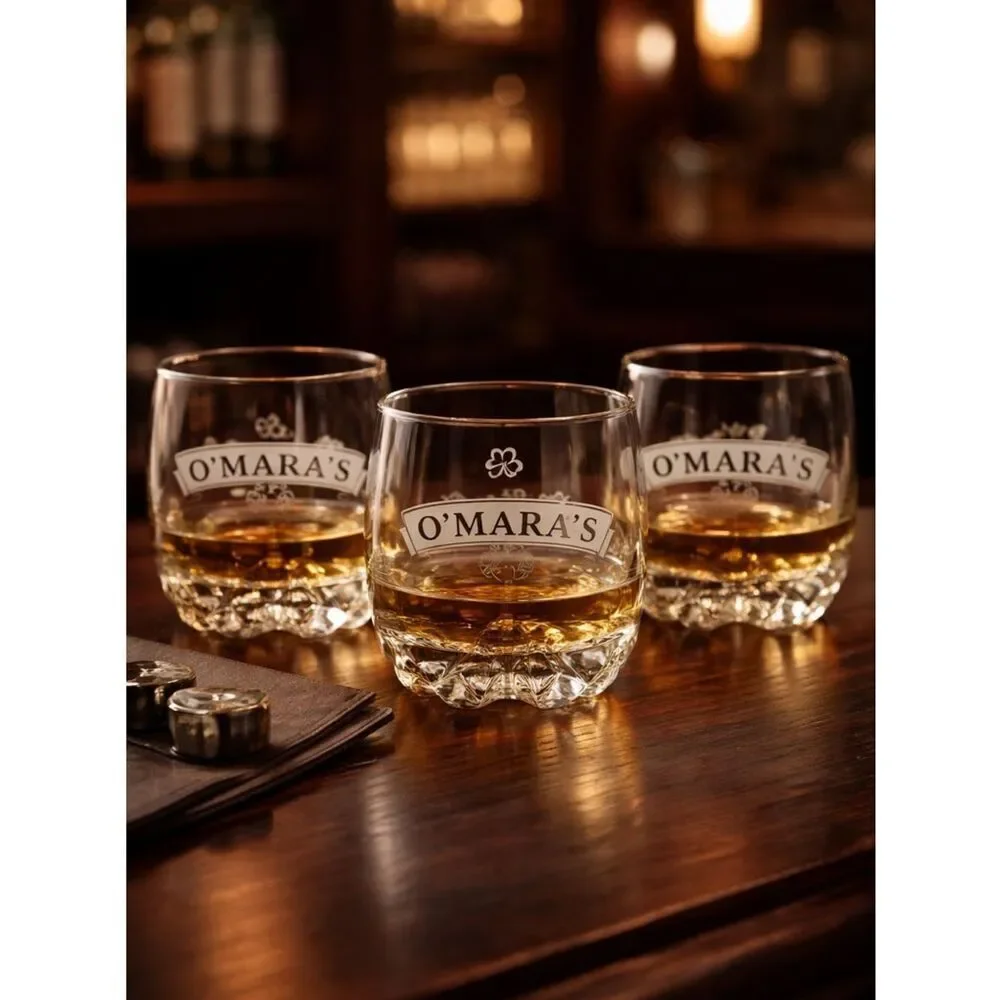 Set of 3 Omar’s Irish Cream Liquor Glasses Whisky Alcohol