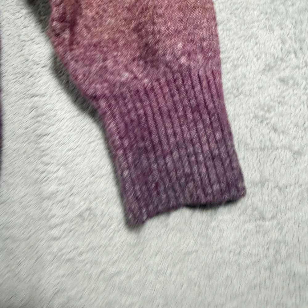Old Navy Sweater Women XS Purple Orange Ombre Go-Recycled Wool Blend Crew Neck