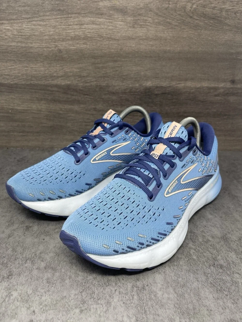 Brooks Glycerin 20 Size 9 Womens Blue Peach DNA LOFT v3 Cushioned Running Shoes
