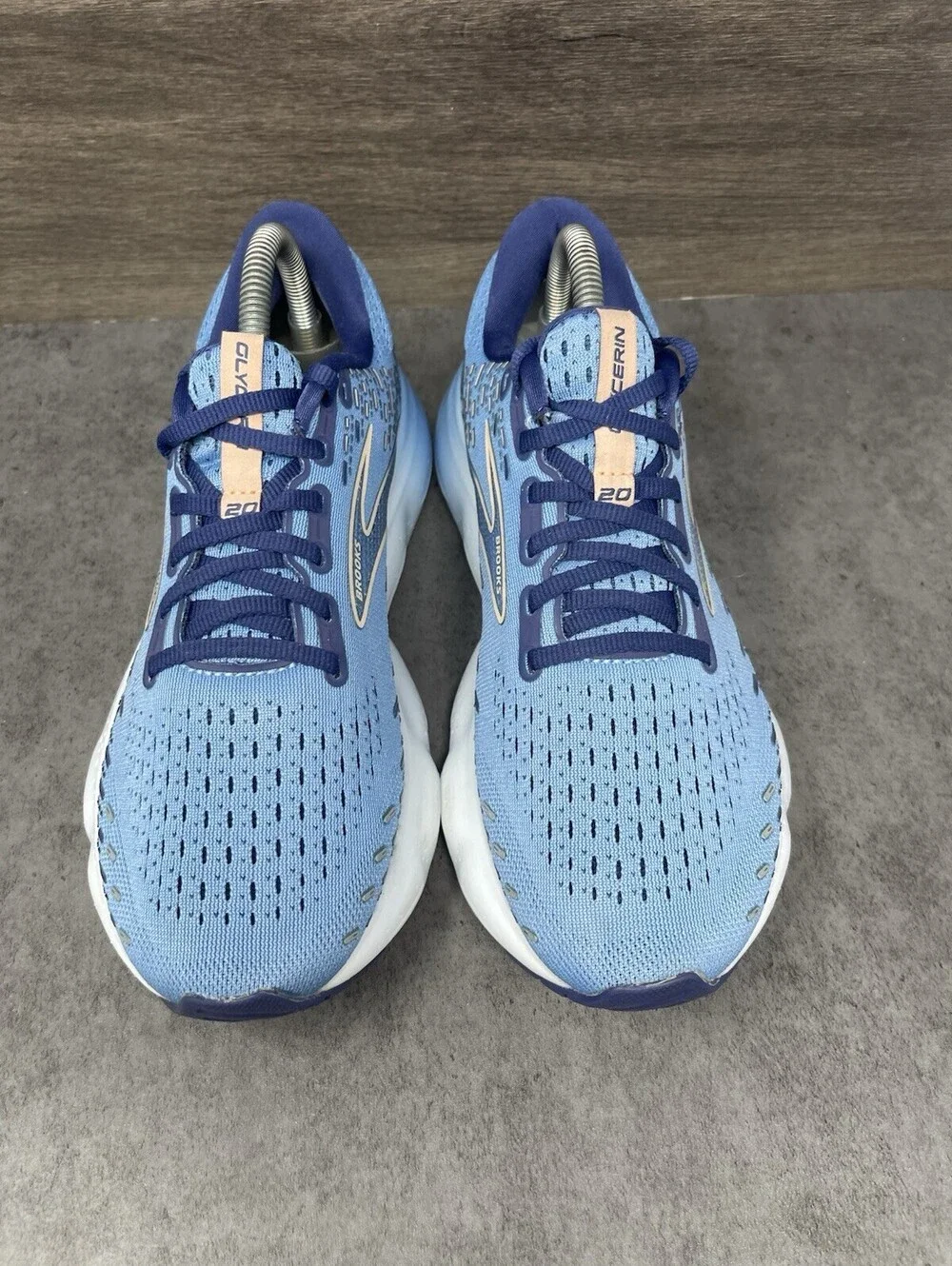 Brooks Glycerin 20 Size 9 Womens Blue Peach DNA LOFT v3 Cushioned Running Shoes