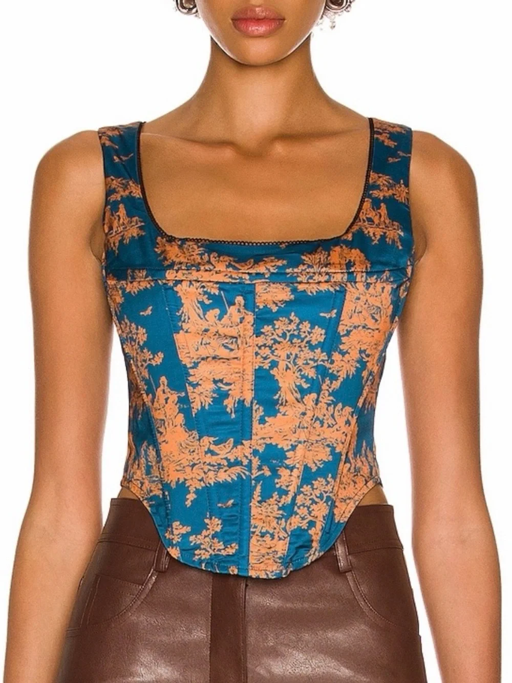 MIAOU | Corset Top in Marmalade Toile size Medium NWT