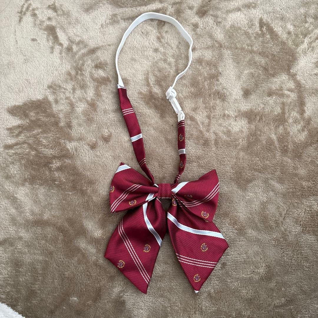 Burgundy ribbon for school uniform