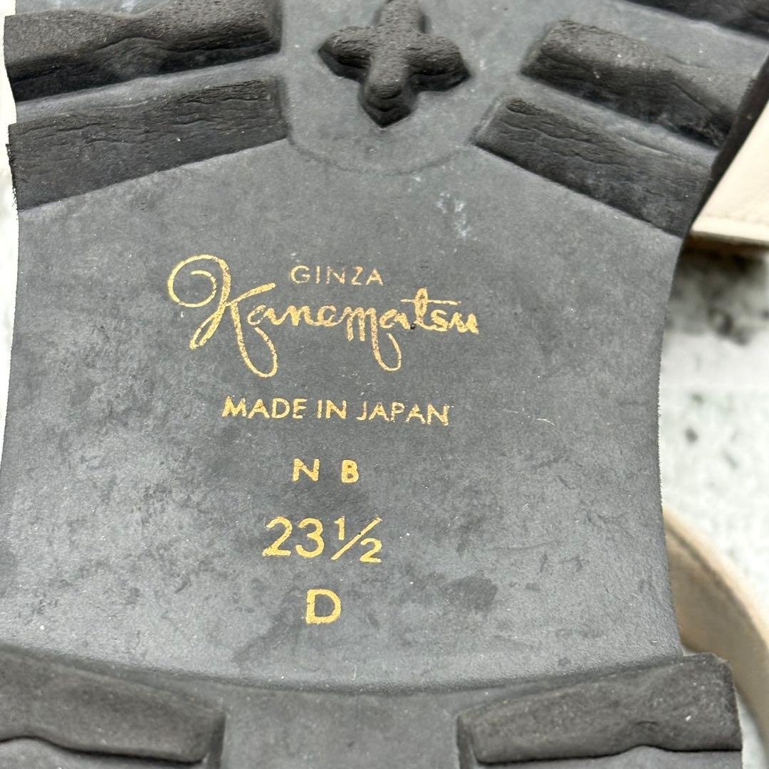 Beautiful condition ✨ Ginza Kanematsu Gurkha Sandals, Platform, Leather, Genuine Leather, White, 23.5cm