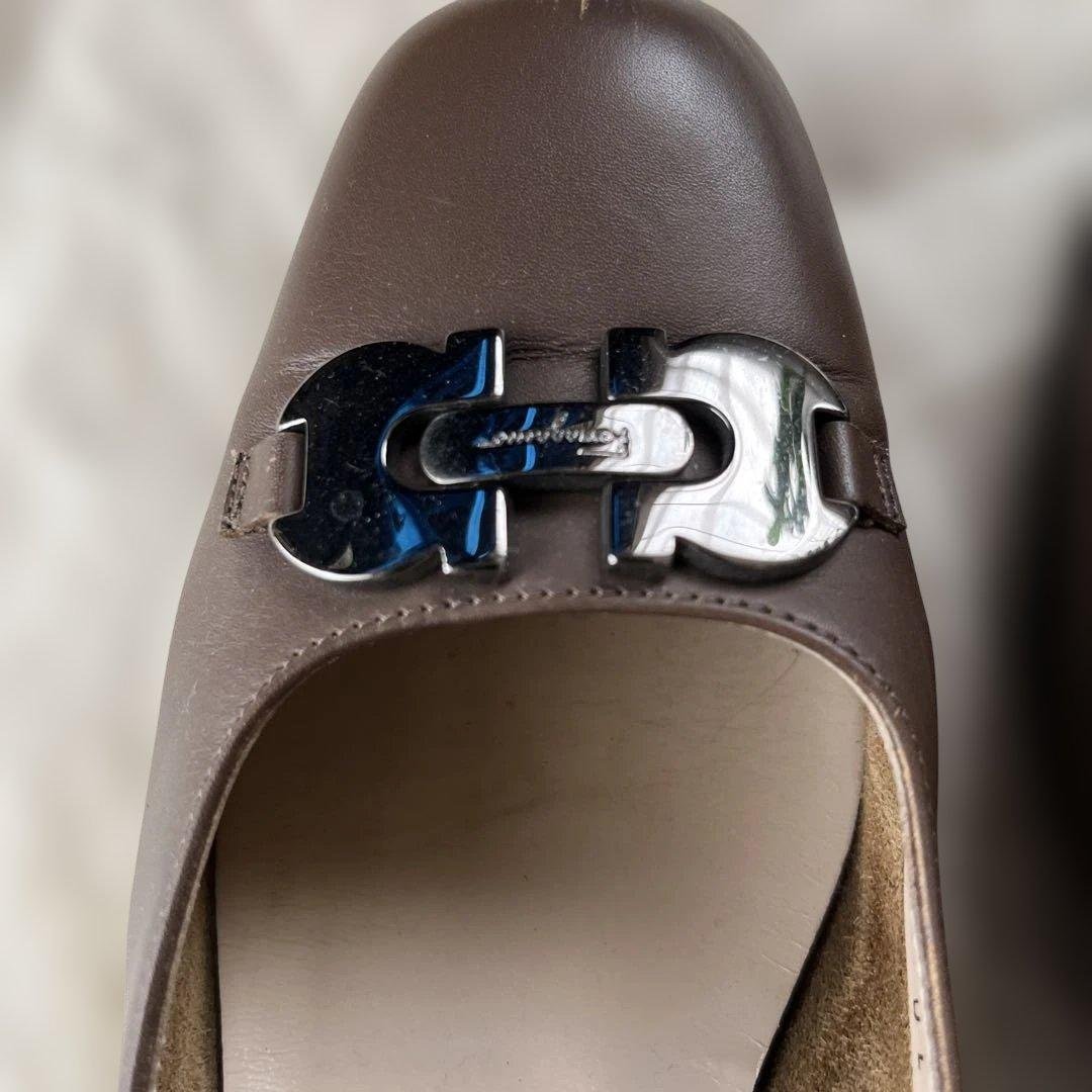 Ferragamo Brown Shoes with Metal Buckle