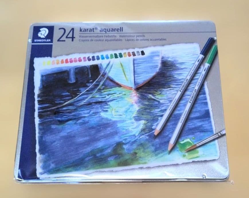 New, unopened, German-made watercolor pencils, 24-color set, Staedtler Karat Aquarell