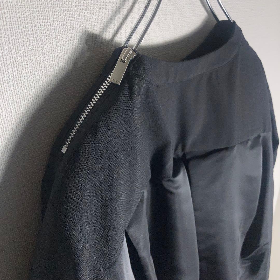 sacai Suiting x Nylon Twill Pullover Black 1